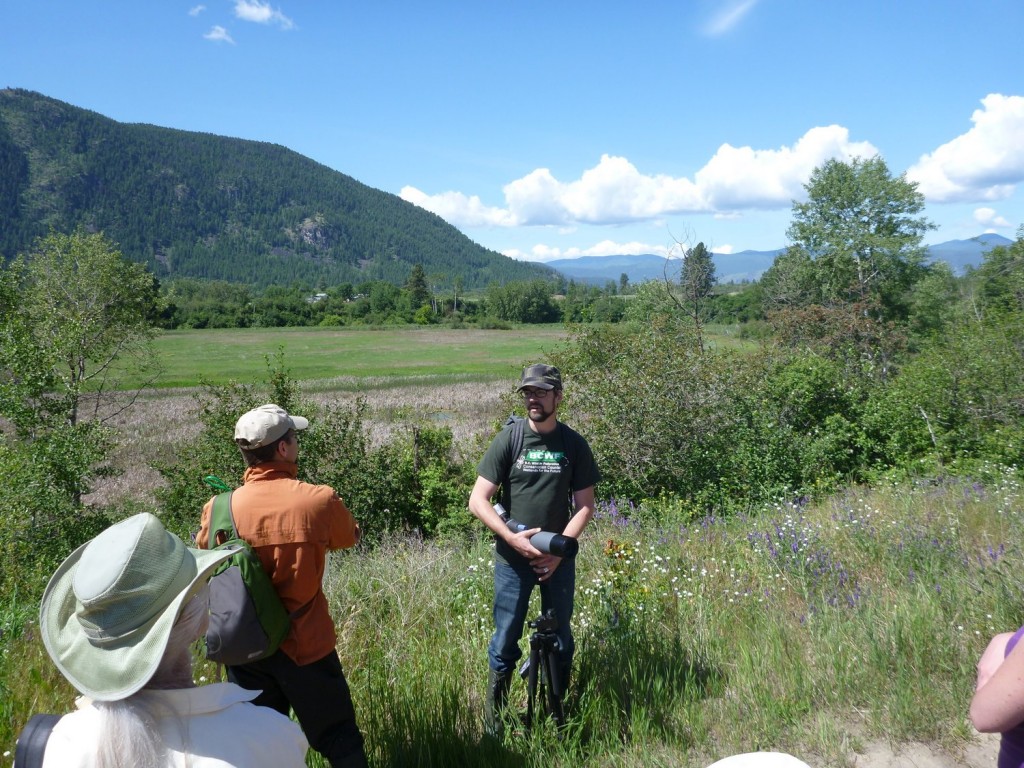 Neil Fletcher (BC Wildlife Federation) explains the importance of wetlands in watersheds at Boothman's Oxbow - Spring 2013